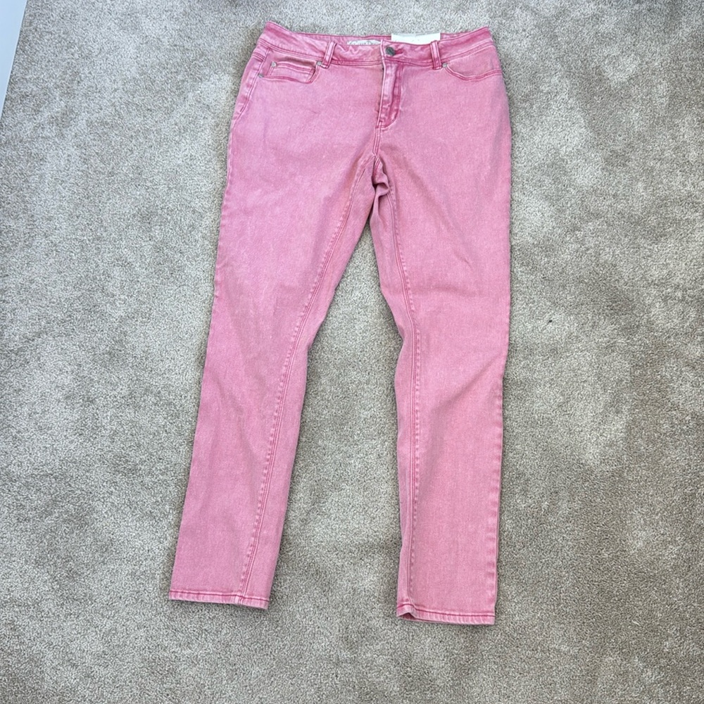 Pink Denim Mid-Rise Skinny Jeans